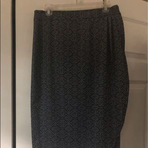 RipSkirt Long Black/White Print Wrap Skirt